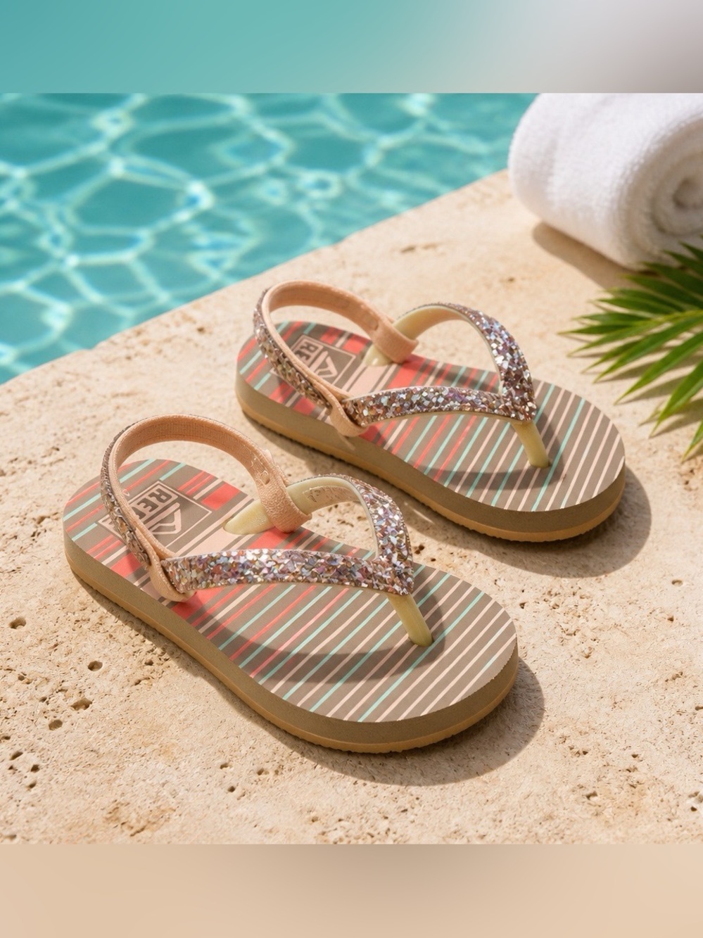Reef Toddler Girls Flip Flops Little Stargazer Size 3/4